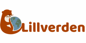 Otter mit Weltkugel verschlungen. Der Schwanz geht in Lillverden über