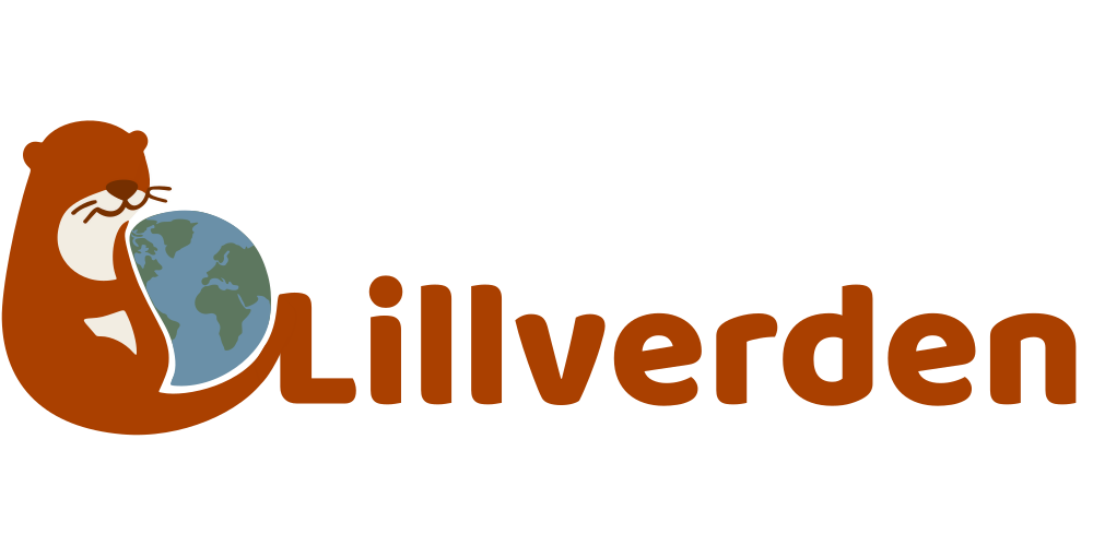 Otter mit Weltkugel verschlungen. Der Schwanz geht in Lillverden über